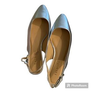 Silver Slingback flats